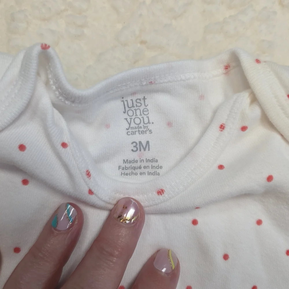Baby Girl 4 Pc Bundle Carter’s 3M Floral Onesies Sleeper Pink
